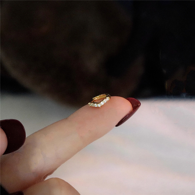 睡觉不用摘镀银排钻小耳圈日系耳钉女夏迷你耳扣Jennie超小耳骨钉