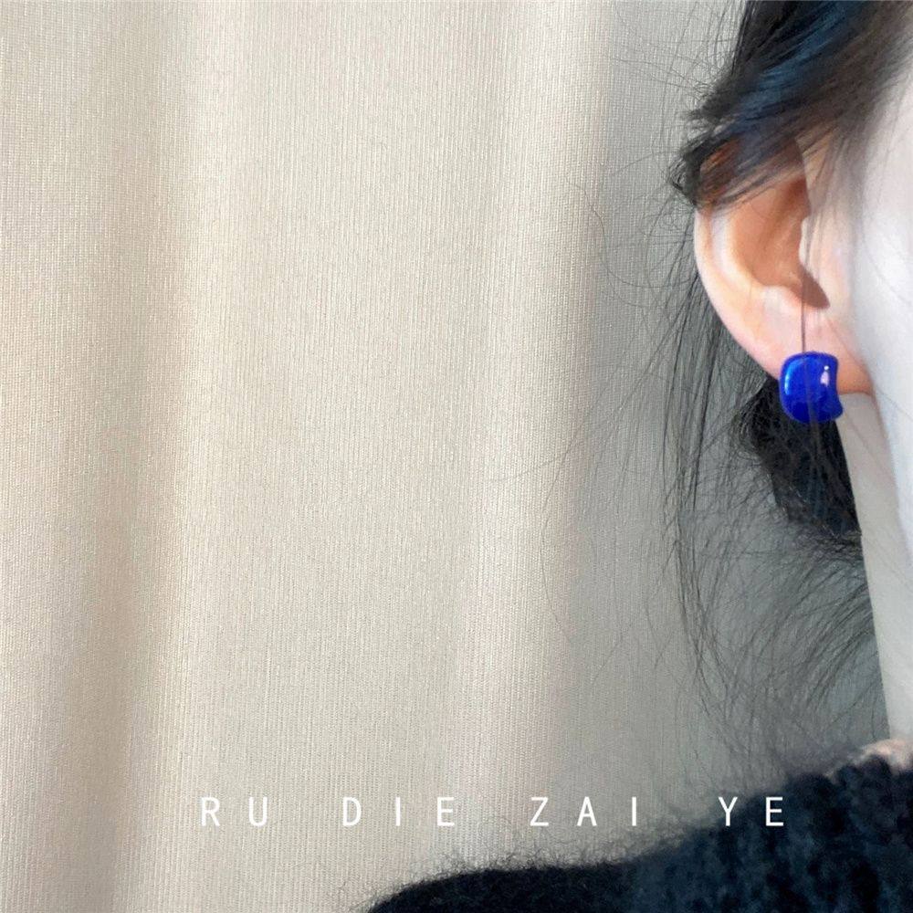 如蝶在野 超显白！高级感克莱因蓝酒红豆豆耳钉百搭小众冷淡耳环,饰品/流行首饰/时尚饰品新,耳钉,淘宝优惠券,粉丝福利购,淘宝优惠卷