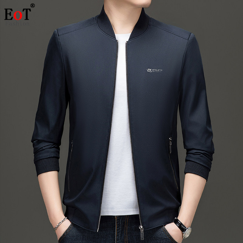 2025新款春装夹克外套爸爸上衣中青年宽松时尚商务休闲立领棒球服