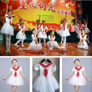 Trang phục múa cao hơn trang phục gạc trắng trang phục múa ba lê cho học sinh tiểu học khăn quàng đỏ - Trang phục
