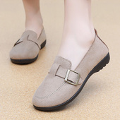 春秋季 软底百搭勃肯豆豆鞋 老北京布鞋 新款 女一脚蹬平底透气妈妈鞋