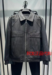 太平鸟男装2023秋冬新款国内代购时尚休闲皮衣B1BDD4F02皮衣
