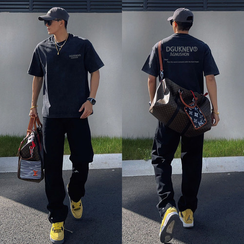 复古印花纯棉重磅短袖夏男士t恤
