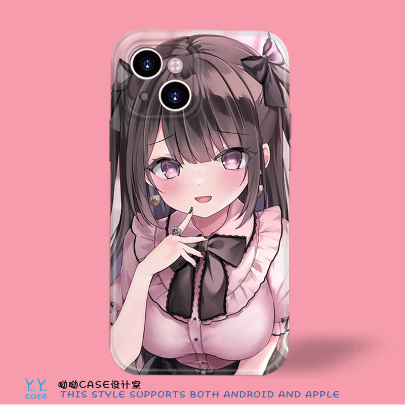 日系动漫二次元蝴蝶结蕾丝边制服少女适用iPhone17promax苹果16pro菲林光面全包vivoiqoo15小米14手机玻璃壳