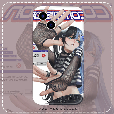 二次元黑丝少女全包软壳苹果15p