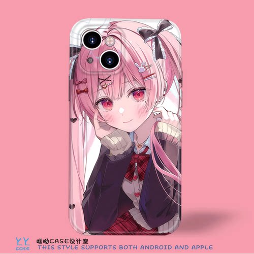 日系二次元天使害羞双马尾JK少女适用iPhone18promax苹果17全包菲林光面oppoA96vivoiqoo15Ultra华为手机软壳