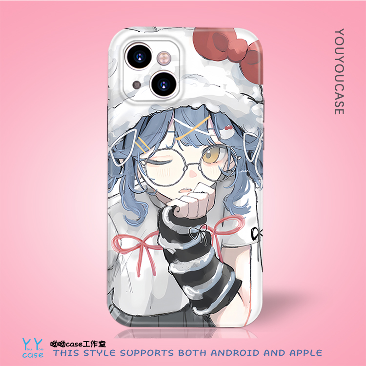 新款可爱插画少女心蝴蝶结女孩适用iPhone17promax全包IMD光面软苹果16p磁吸华为菲林小米15opporeno12手机壳