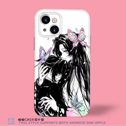 二次元动漫插画鬼面之刃蝴蝶忍适用iPhone17promax菲林全包苹果13小米14荣耀600vivos50opporeno16手机玻璃壳