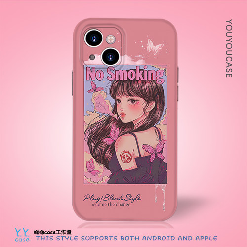 IMD光面软壳朋克女孩苹果15pro