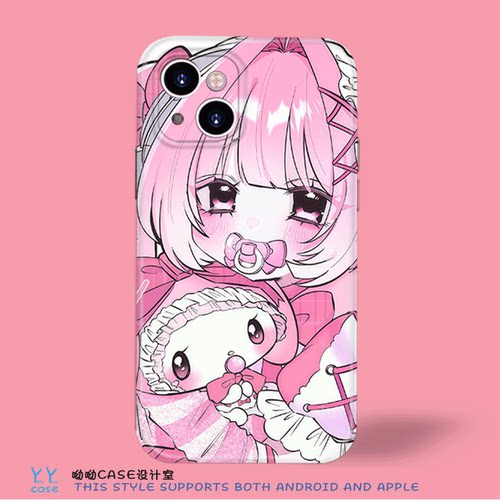 可爱粉色少女心美乐蒂少女适用于iphone17promax磁吸imd苹果华为nova15菲林opporeno12iQOONeo6红米k40手机壳