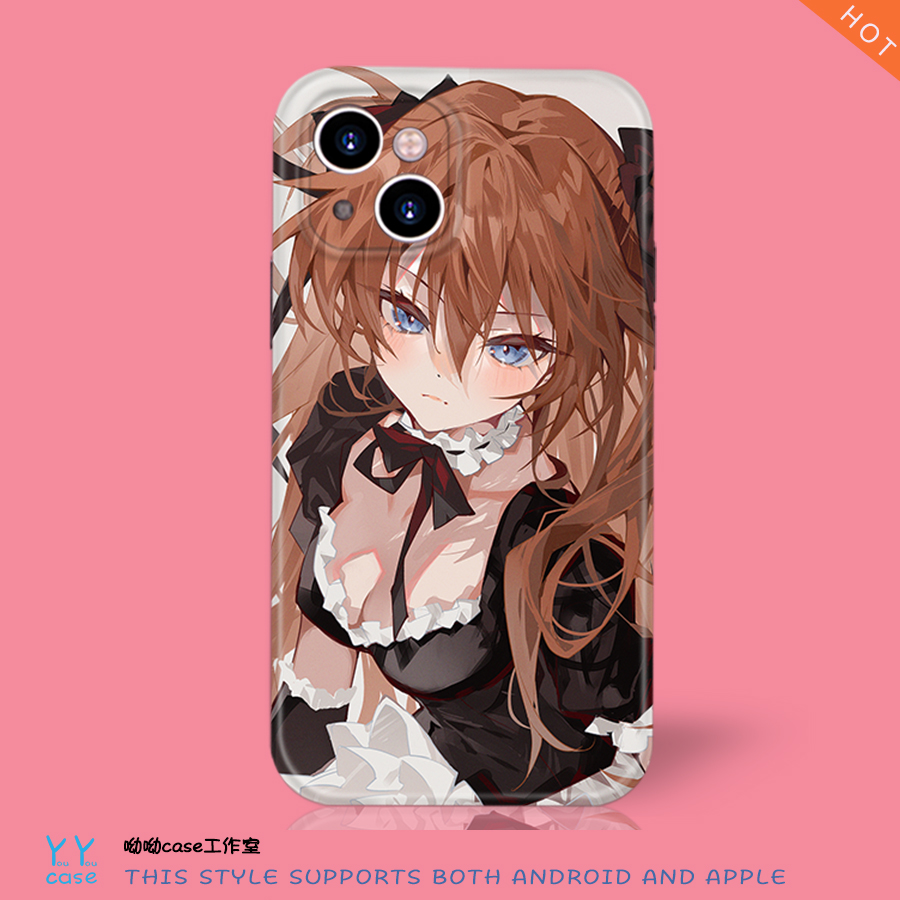 日系动漫少女eva明日香适用iPhone15promax全包光面苹果13华为mate60菲林小米14/opporeno11硅胶手机防摔软壳