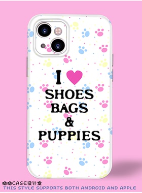 ins韩系可爱简约字母猫爪印适用iPhone17promax苹果16全包菲林光面软荣耀400vivos20红米Turbo3手机壳女生款