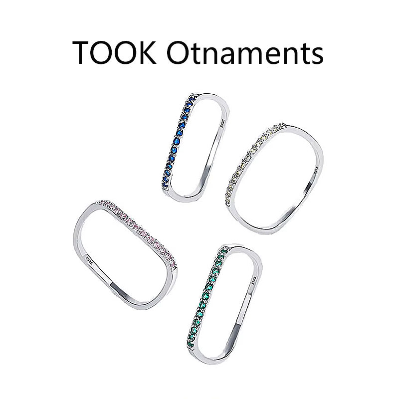 TOOK Otnament新款S925纯银四色锆石戒指女轻奢气质高级感送朋友