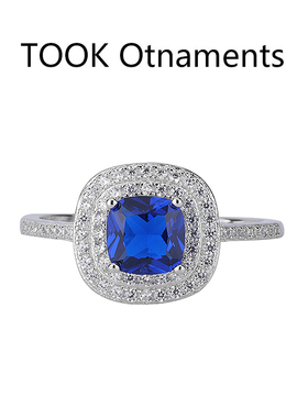 TOOK Otnament新款S925方形镶钻戒指女韩系时尚温柔风轻奢指环ins