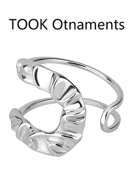 TOOK Otnament新款S925素银开口戒指女 时尚简约气质百搭精美指环