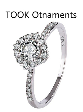 TOOK Otnament新款S925纯银爪牙镶钻戒指女原创设计时尚高级ins风