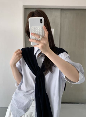 ULOUR/U粒-年早春2026早春上新～韩系刺绣小设计衬衫(配披肩)