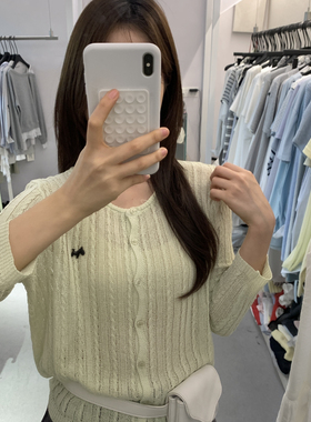 ULOUR/U粒-款韩系小马标麻花针织开衫糖果色系超好看针织衫