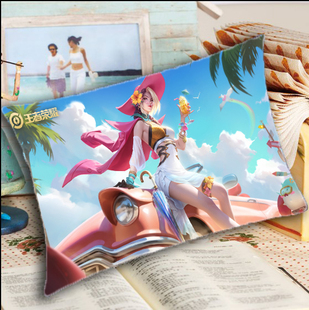 王者荣耀夏日海滩假期米莱狄弑枪猎影韩信睡枕长枕等来图定制