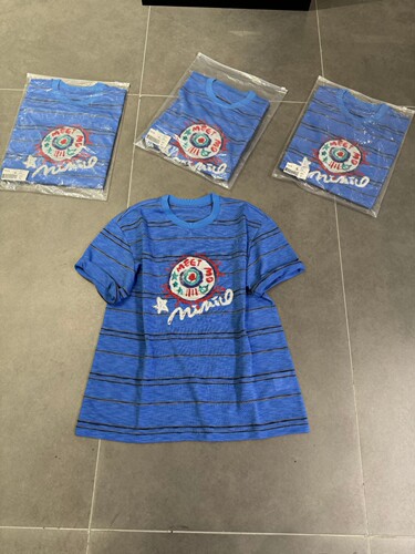 欧洲站2026夏季新款欧货圆领卡通印花条纹宽松百搭短袖T恤女上衣