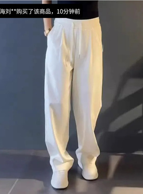 恒之智男裤旗舰店2026春季新款男士潮牌休闲裤时尚阔腿直筒长裤子