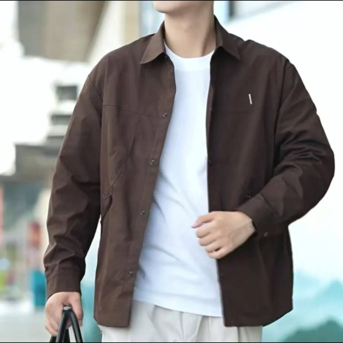 陆海丰百货商行男装高端进口简约休闲男士夹克商务外套翻领上衣潮