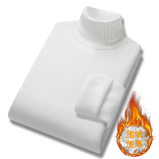 点击率男装推荐男士加绒高领毛衣秋冬季加厚保暖长袖针织打底衫潮