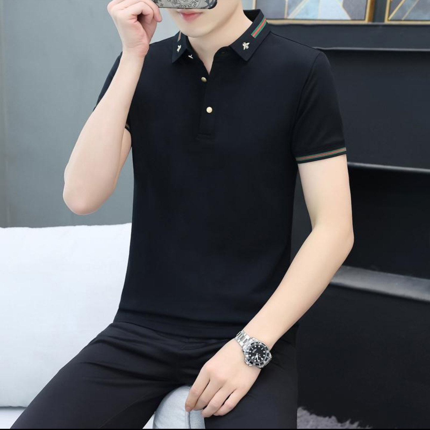 宏嫩精选好物男装男士翻领短袖POLO衫夏季商务百搭休闲半袖上衣潮