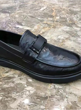 今泽男鞋轻奢乐福鞋男士休闲皮鞋透气软底豆豆鞋懒人一脚蹬驾车鞋