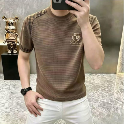 恒清精品男装2026欧洲站夏季新款男士T恤时尚修身短袖圆领上衣潮