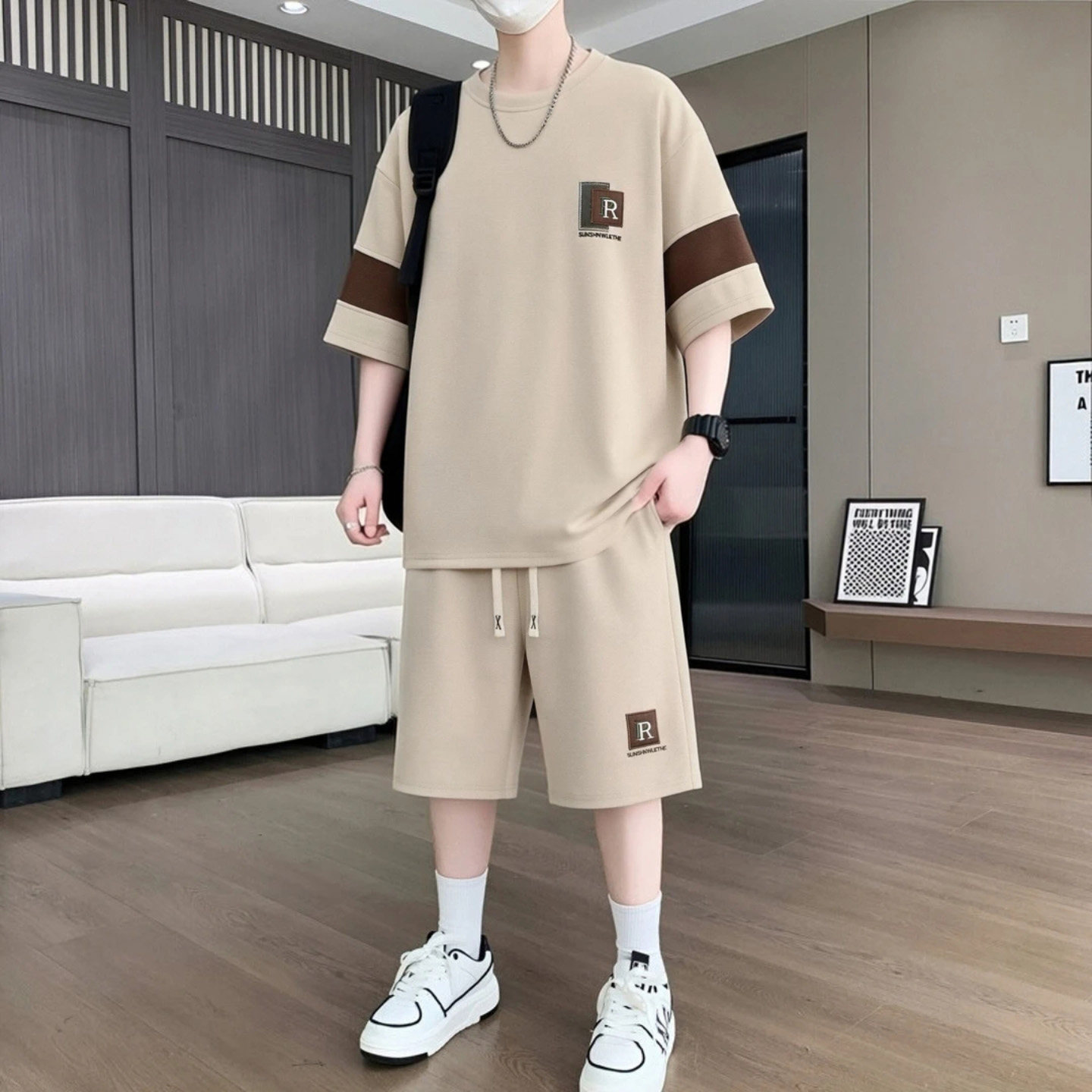 小鑫甄选好物男装2件套装夏季新款短袖男士休闲运动潮流短裤套装