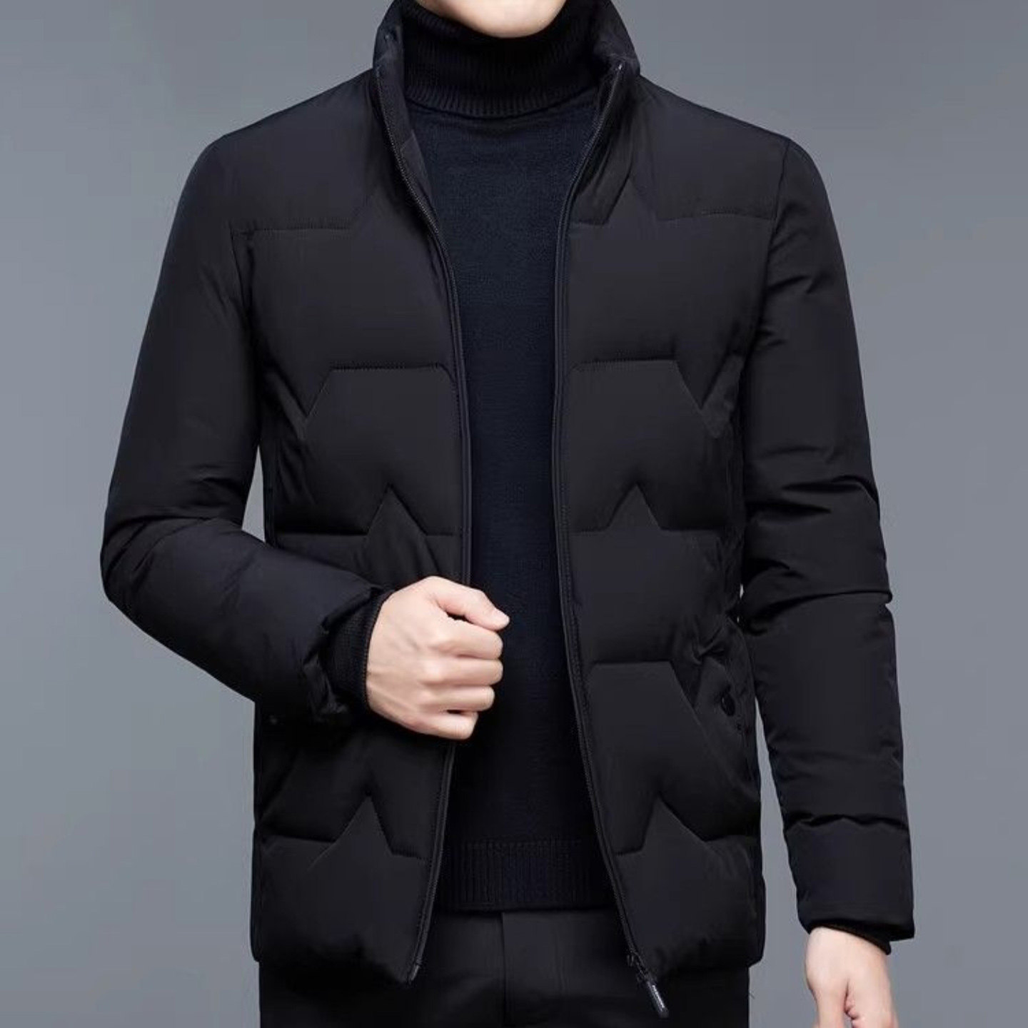玟若品牌折扣工厂店潮流男装男士轻薄羽绒服棉服立领保暖短款外套