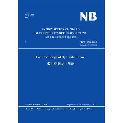 NB/T10391-2020水工隧洞设