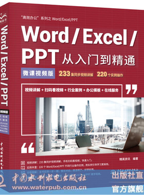 WordEx正版新款中国水利水电出版社lPPT从入门到精通微课视频版