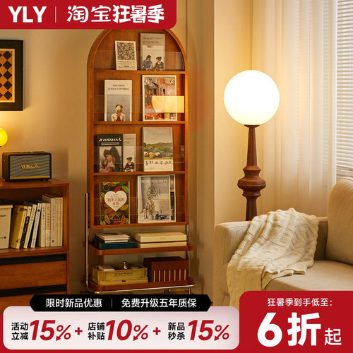 实木可移动全身镜收纳落地镜
