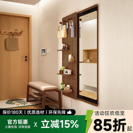 隐藏式推拉穿衣镜壁挂贴墙全身镜悬挂试衣镜家用储物简约化妆镜