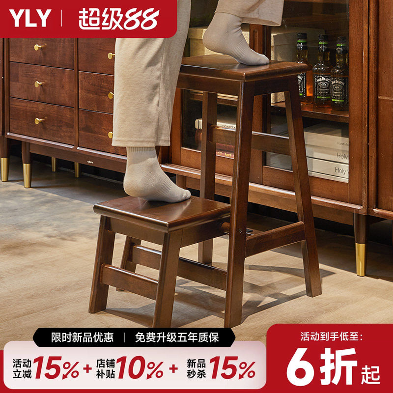 实木折叠梯凳家用高凳图片