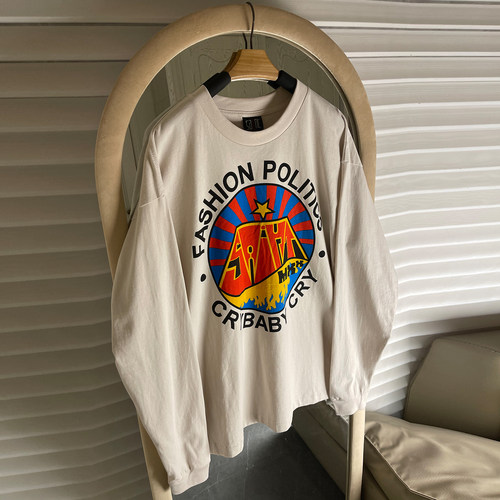 美式街头字母印花长袖T恤