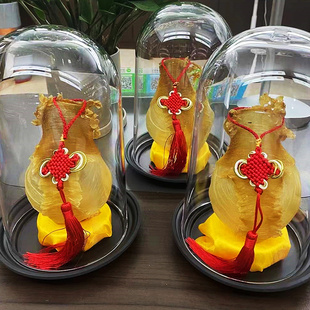 滋补鱼胶装饰红色金边中国结捆绑鱼胶红丝带红金绳子礼盒装饰品