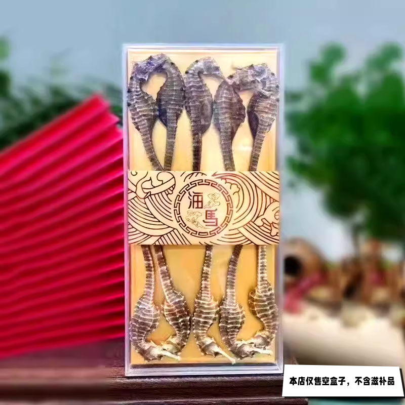 海马包装盒野生海马亚克力礼盒一对装北海马鲛盒子空盒