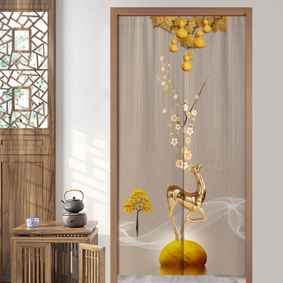 免打孔卧室厕所加厚防水布艺门帘