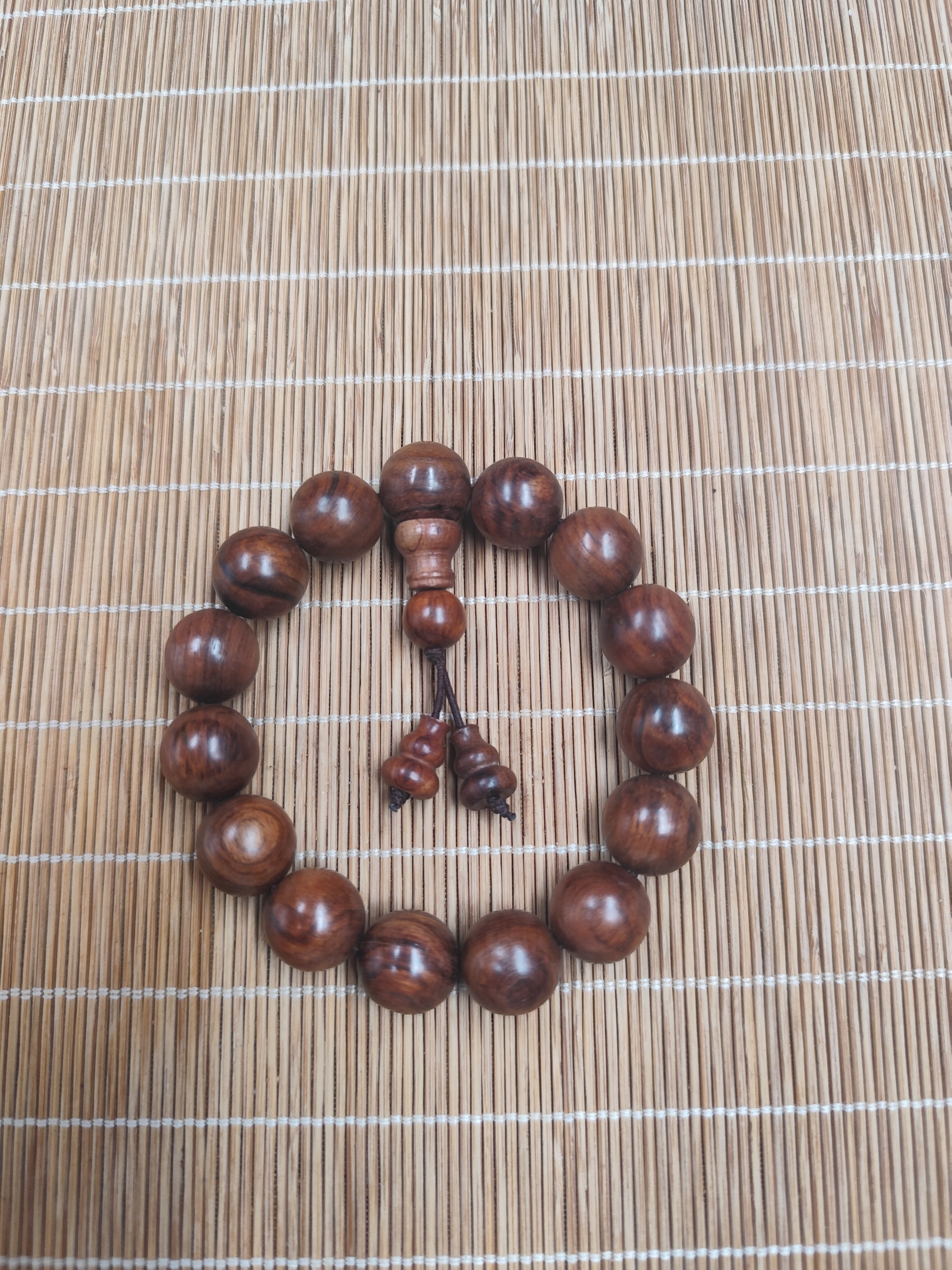 正宗海南黄花梨老料油梨佛珠手串1.5油性好一物一拍厂家直销特价