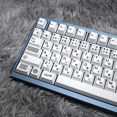 梦键山水键帽白色简约日文字根143键大全套1.7mm热升华PBT