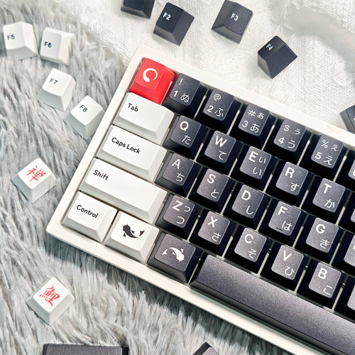 梦键GMK墨绘sumi-e键帽经典复刻PBT热升华黑红白配色简约风格