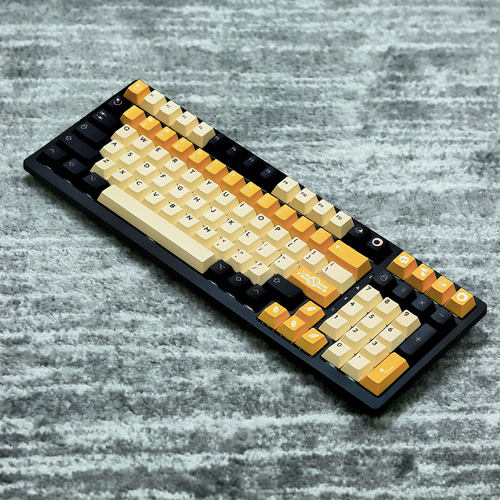 梦键Pelican鹈鹕键帽傻鸟原厂PBT热升华大全套简约黄用于机械键盘