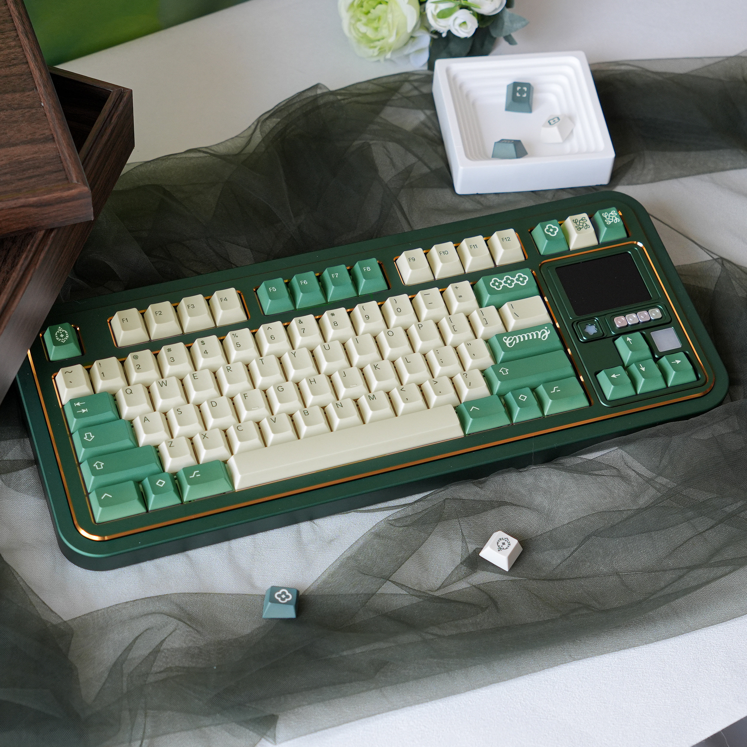 梦键emma翡翠原厂高度热升华PBT键帽DIY个性化机械键盘键帽绿色