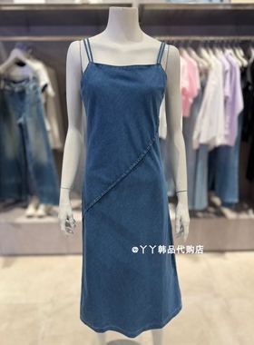 CK JEANS 韩国正品直邮代购26夏47F748G女士牛仔长款吊带连衣裙