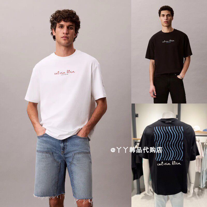 CK JEANS 韩国正品直邮代购26夏4RG816G男士时尚短袖圆领休闲T恤