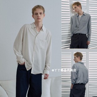 Bridge 26春M1WS2170男士 时尚 韩国正品 衬衫 Mind 条纹长袖 直邮代购