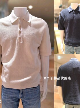 CK JEANS韩国正品直邮代购26夏4RF316G男士时尚针织POLO短袖T恤
